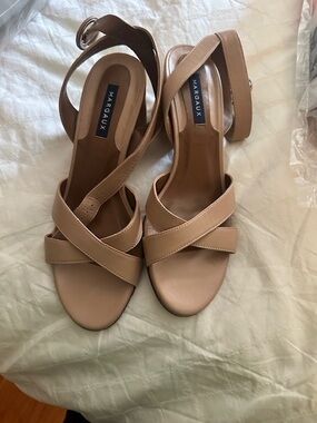 Margaux Leather Sandals in Nude Tan